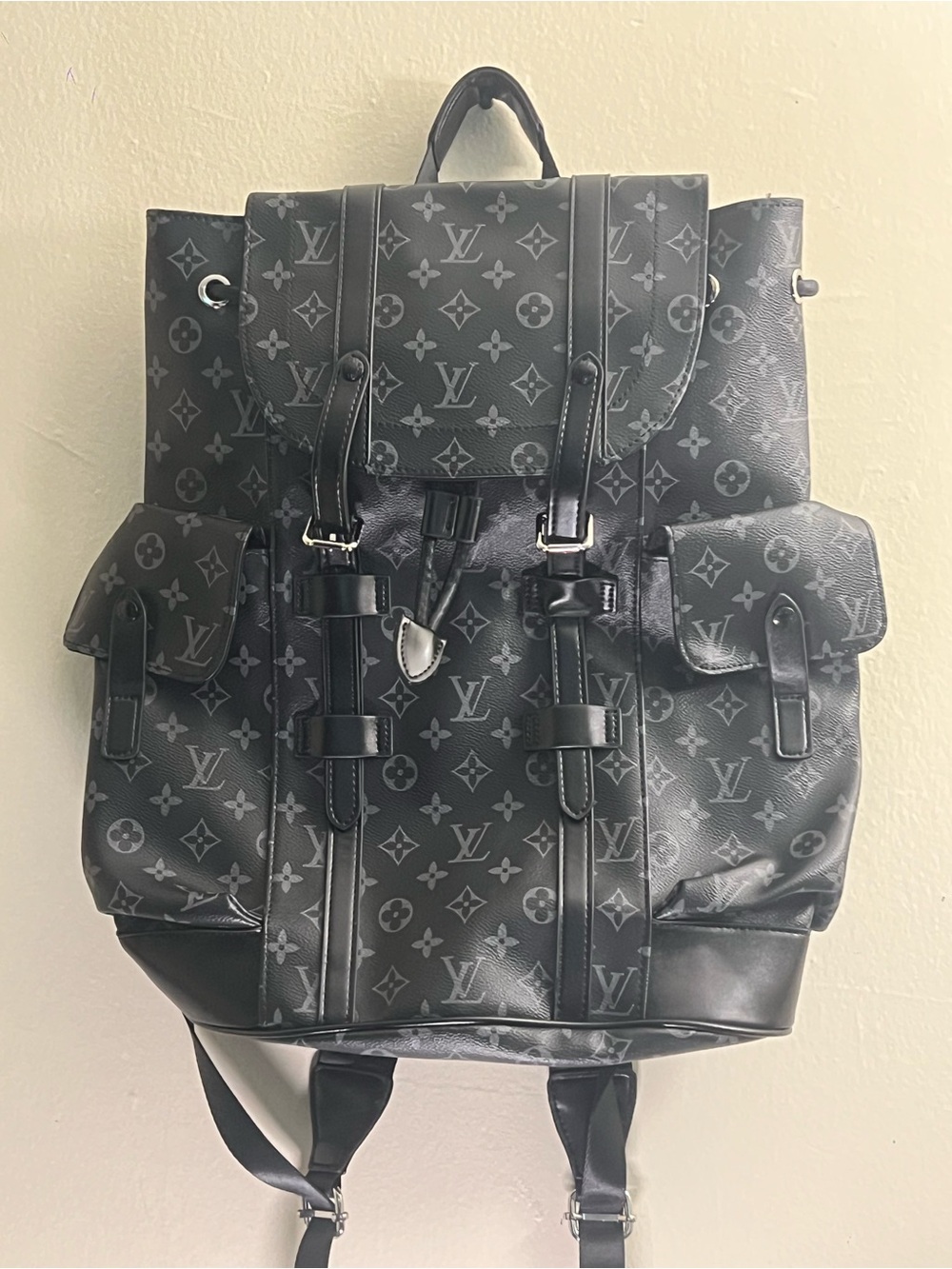 Louis Vuitton Monogram Eclipse Canvas Backpack in Black and Gray